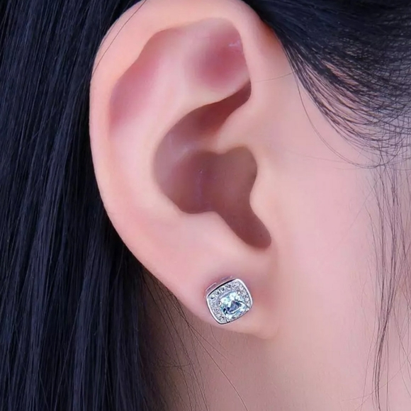 🎀Genuine S925 Topaz &Diamond Earings and Ring Set - Picture 4 of 11